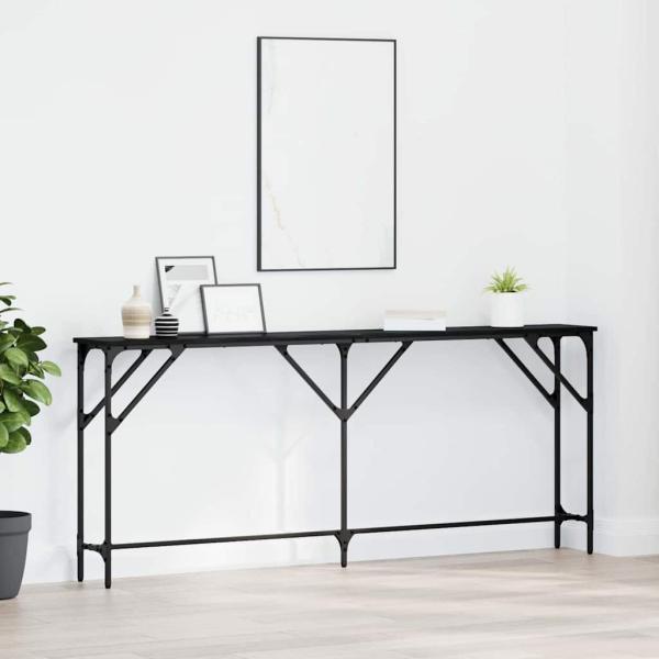 ARDEBO.de - Konsolentisch Schwarz Eiche 180x23x75 cm Engineered Wood