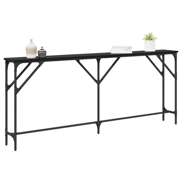 Konsolentisch Schwarz Eiche 180x23x75 cm Engineered Wood