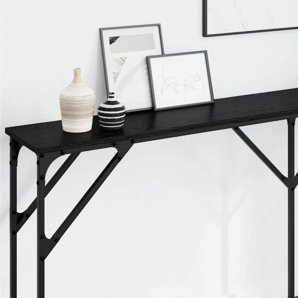 Konsolentisch Schwarz Eiche 180x23x75 cm Engineered Wood