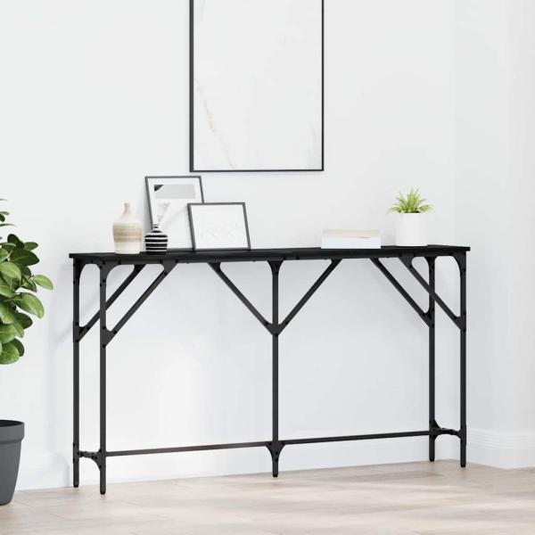 ARDEBO.de - Konsolentisch Schwarz Eiche 140x23x75 cm Holzwerkstoff
