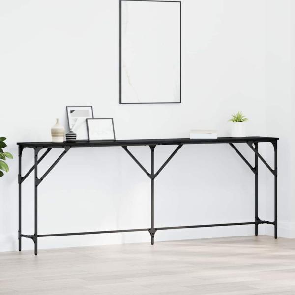 ARDEBO.de - Konsolentisch Schwarzes Eichenholz 200x29x75 cm Holzwerkstoff