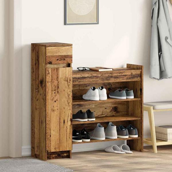 ARDEBO.de - Schuhschrank Altholz 100.5x28x100 cm Engineered Wood