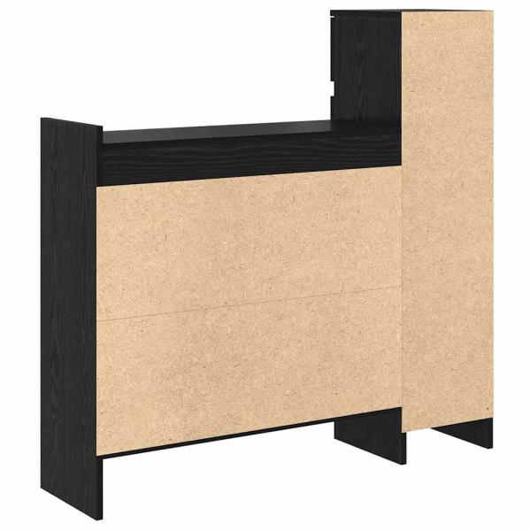 Schuhschrank Schwarz Eiche 100.5x28x100 cm MDF