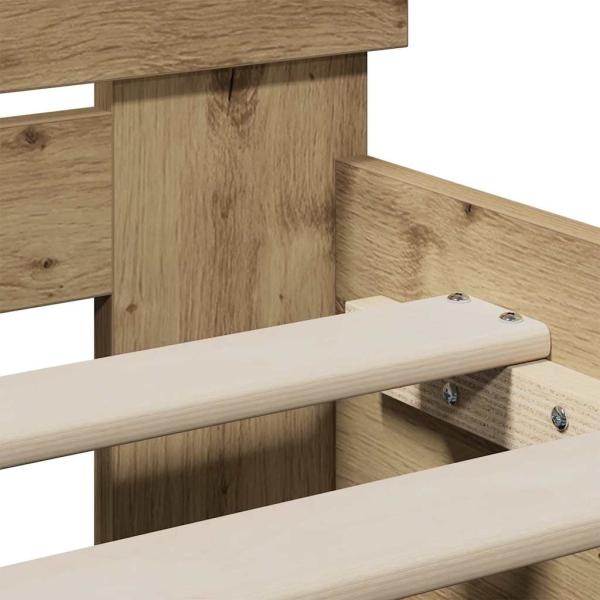 Bettgestell ohne Matratze und Kopfteil Eiche 90x200 cm
