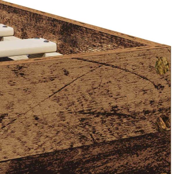 Bettgestell ohne Matratze mit Kopfteil Altes Holz 90x190 cm