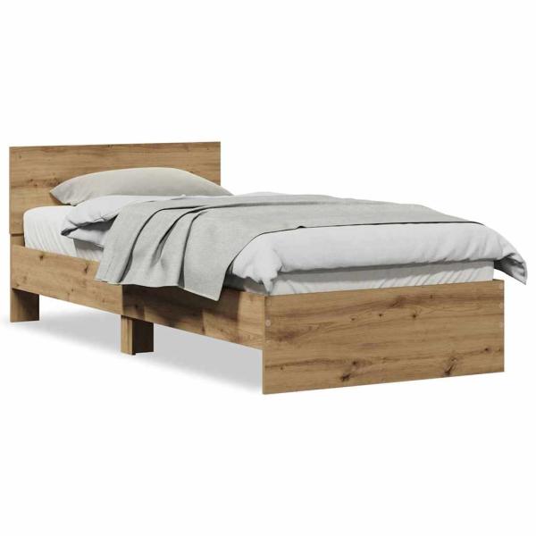 Bettgestell ohne Matratze mit Kopfteil Artisan Eiche 75x190 cm