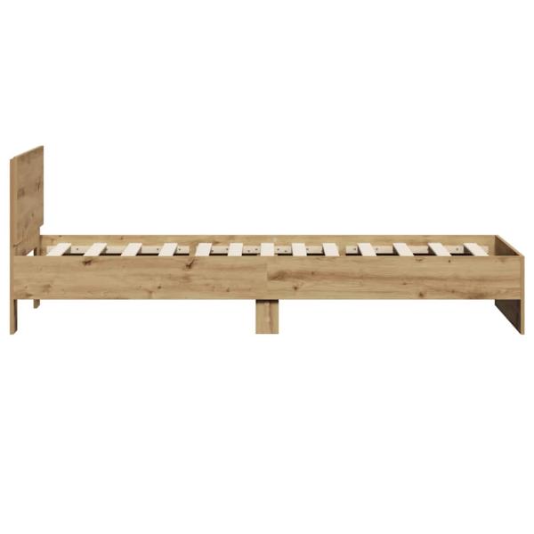 Bettgestell ohne Matratze mit Kopfteil Artisan Eiche 75x190 cm