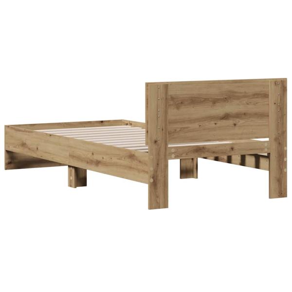 Bettgestell ohne Matratze mit Kopfteil Artisan Eiche 75x190 cm