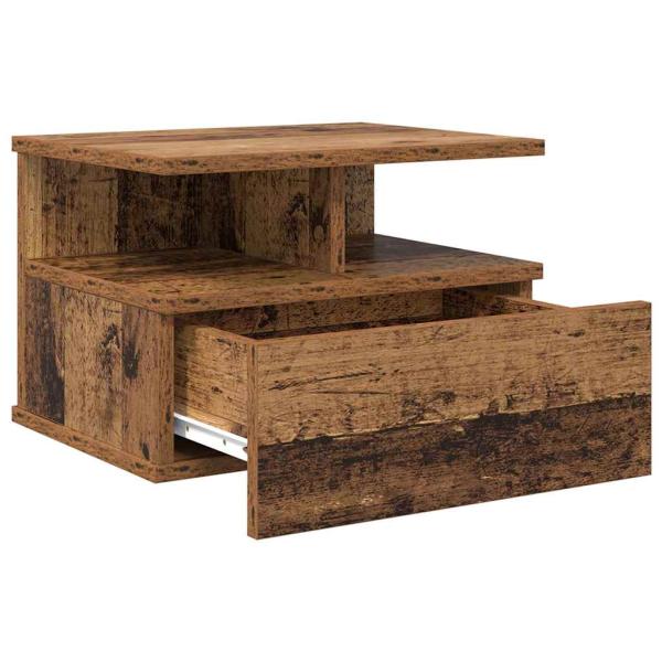 Schwebender Nachttisch Altes Holz 40x31x27 cm Extra Holz