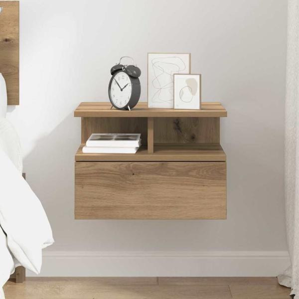 Schwebender Nachttisch Artisan Eiche 40x31x27 cm Holzwerkstoff