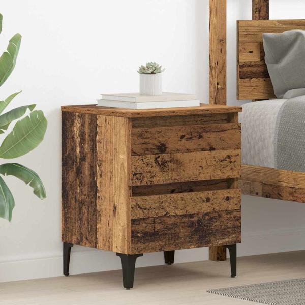 ARDEBO.de - Bettenschrank Altes Holz 40x35x50 cm Holzwerkstoff