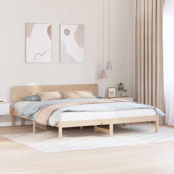 ARDEBO.de - Bettgestell mit Kopfteil 180x200 cm Massivholz Kiefer