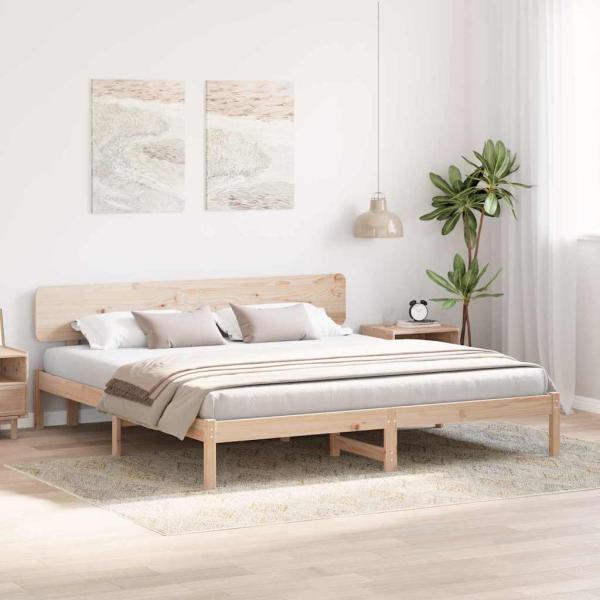 Bettgestell mit Kopfteil 180x200 cm Massivholz Kiefer