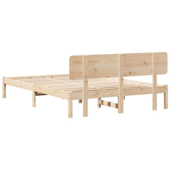 Bettgestell mit Kopfteil 150x200 cm aus massivem Kiefernholz