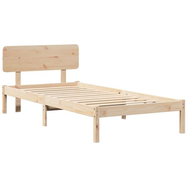 Bettgestell mit Kopfteil 100x200 cm Massiv Kiefernholz