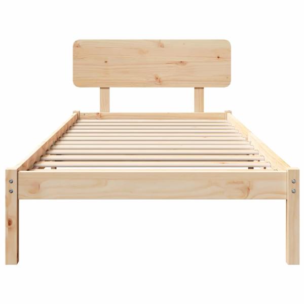Bettgestell mit Kopfteil 100x200 cm Massiv Kiefernholz