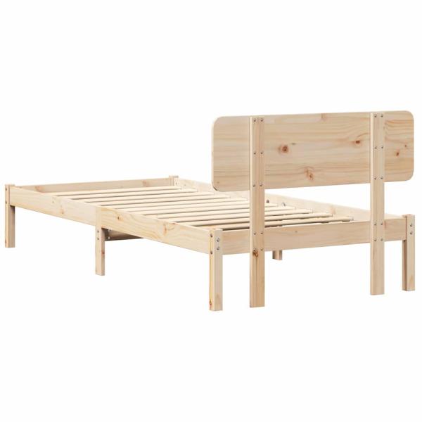 Bettgestell mit Kopfteil 100x200 cm Massiv Kiefernholz