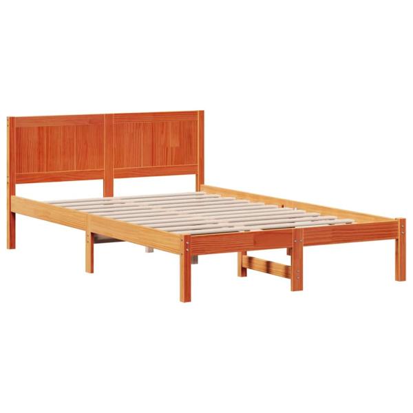 Wachsbrown Bettgestell Wachsbrown Massivholz 120 x 200 cm