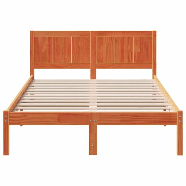 Wachsbrown Bettgestell Wachsbrown Massivholz 120 x 200 cm