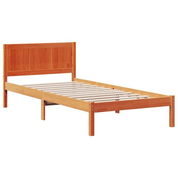 Kiefernholz Bettgestell Gewachst Braun Massivholz 100 x 200 cm