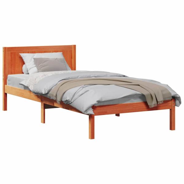 Kiefernholz Bettgestell Gewachst Braun Massivholz 100 x 200 cm