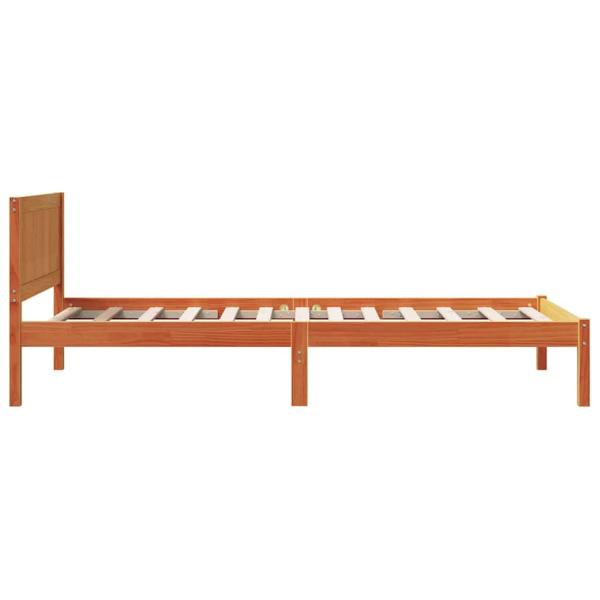 Kiefernholz Bettgestell Gewachst Braun Massivholz 100 x 200 cm