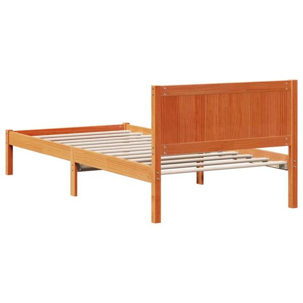 Kiefernholz Bettgestell Gewachst Braun Massivholz 100 x 200 cm