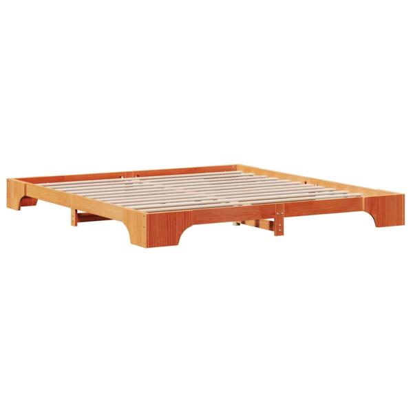Bettrahmen Wachsbrown Massivholz Kiefer 180 x 200 cm Bettrahmen