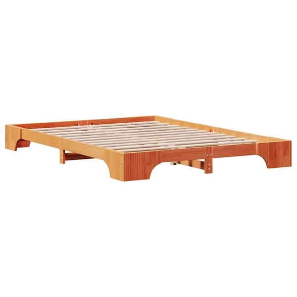 Bettgestell Gewachst braun Massivholz Kiefer 160 x 200 cm
