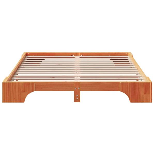 Bettgestell Gewachst braun Massivholz Kiefer 160 x 200 cm