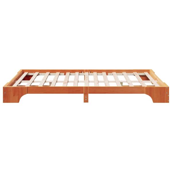 Bettgestell Gewachst braun Massivholz Kiefer 160 x 200 cm