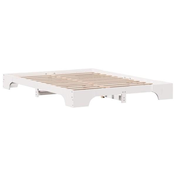 Bettgestell Weiß Holz 140 x 200 cm Langlebig