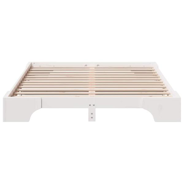 Bettgestell Weiß Holz 140 x 200 cm Langlebig