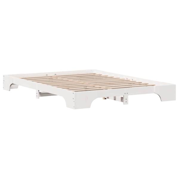 Bettgestell Weiß Holz 140 x 200 cm Langlebig