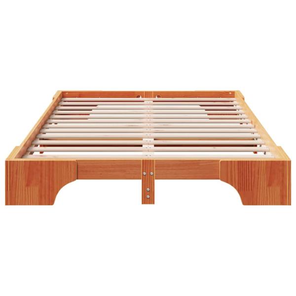 Bettrahmen Wachsbraun 120 x 200 cm Massives Kiefernholz