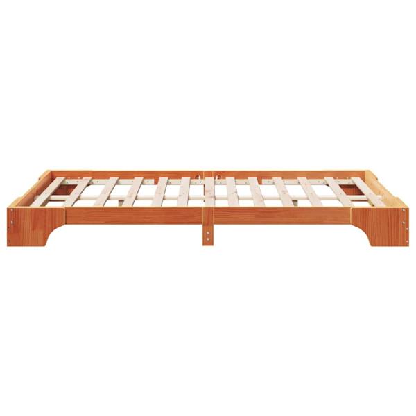 Bettgestell Wachsbrown Massivholz Kiefer 140 x 190 cm Langlebig