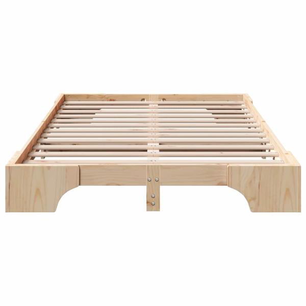 Bettrahmen Natur 135 x 190 cm Massives Kiefernholz