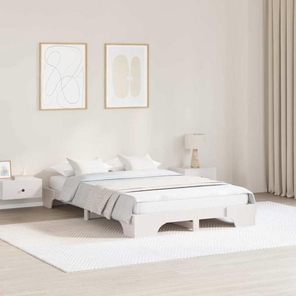 ARDEBO.de - Bettgestell Weiß Massivholz 120 x 190 cm Langlebig