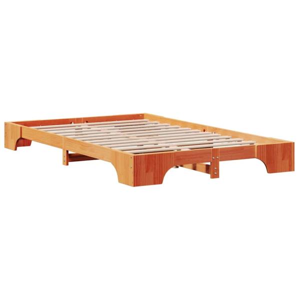 Bettgestell Wachsbrown Massivholz 120 x 190 cm Robust