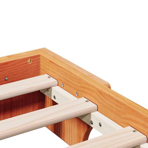 Bettgestell Wachsbrown Massivholz 120 x 190 cm Robust
