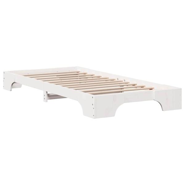 Bettgestell Weiß Massivholz Kiefer Einzel Minimalistisches Design