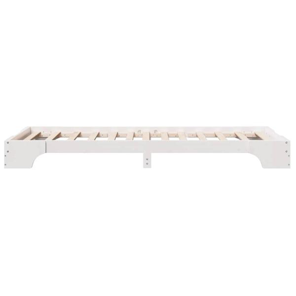 Bettgestell Weiß Massivholz Kiefer Einzel Minimalistisches Design