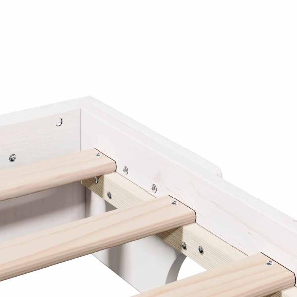 Bettgestell Weiß Massivholz Kiefer Einzel Minimalistisches Design