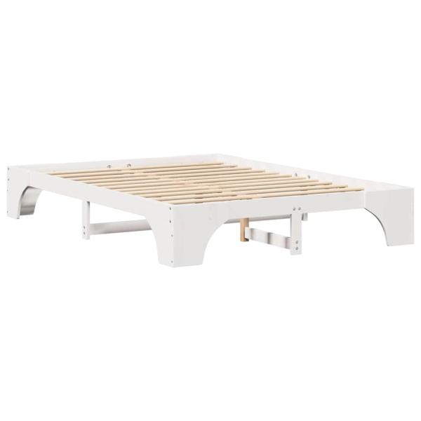 Bettgestell Weiß Massivholz 160 x 200 cm Langlebig Bettgestell