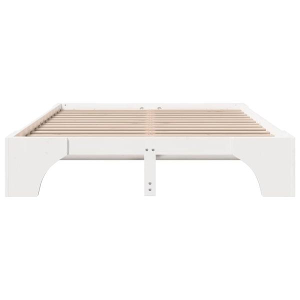 Bettgestell Weiß Massivholz 160 x 200 cm Langlebig Bettgestell