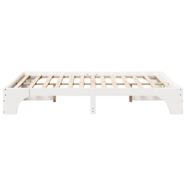 Bettgestell Weiß Massivholz 160 x 200 cm Langlebig Bettgestell