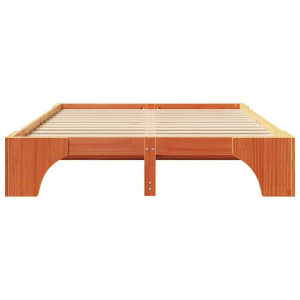 Bettgestell Wachsbraun Holz 160 x 200 cm Langlebig