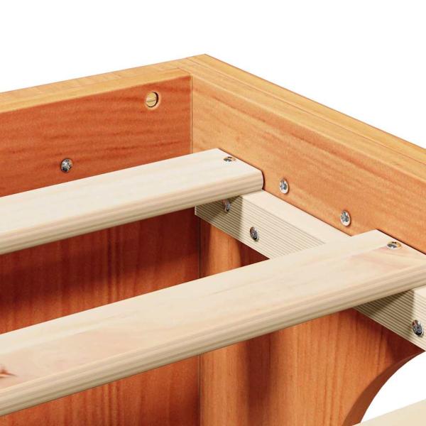 Bettgestell Gewachst Braun Holz Standard Doppel Langlebig