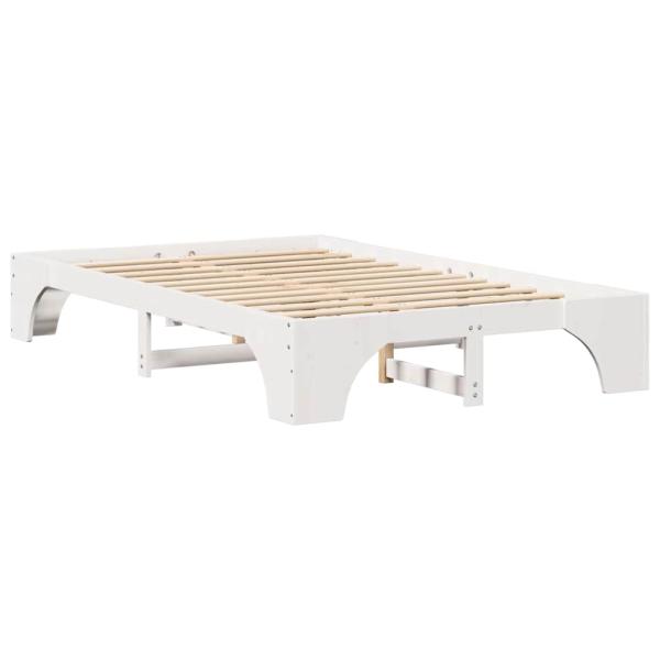 Bettgestell Weiß Massivholz, lackierte Oberfläche 135 x 190 cm