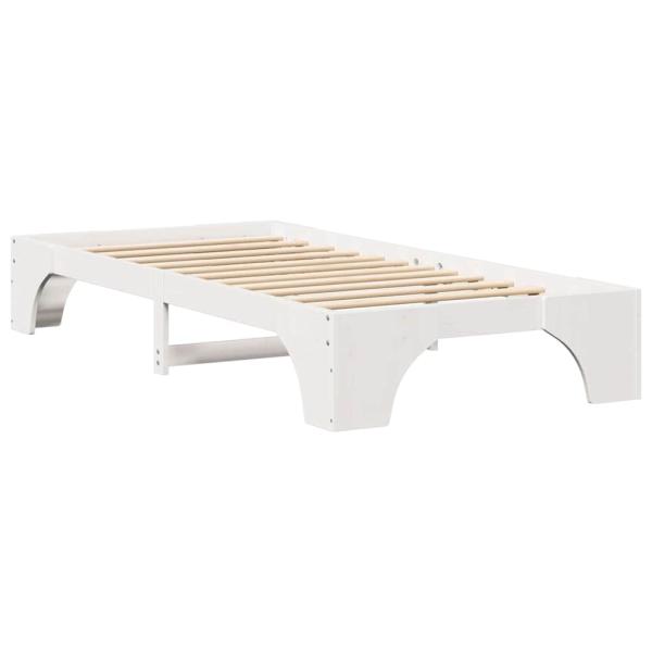Bettgestell Weiß Holz 90 x 200 cm Langlebig Weißes Bettgestell